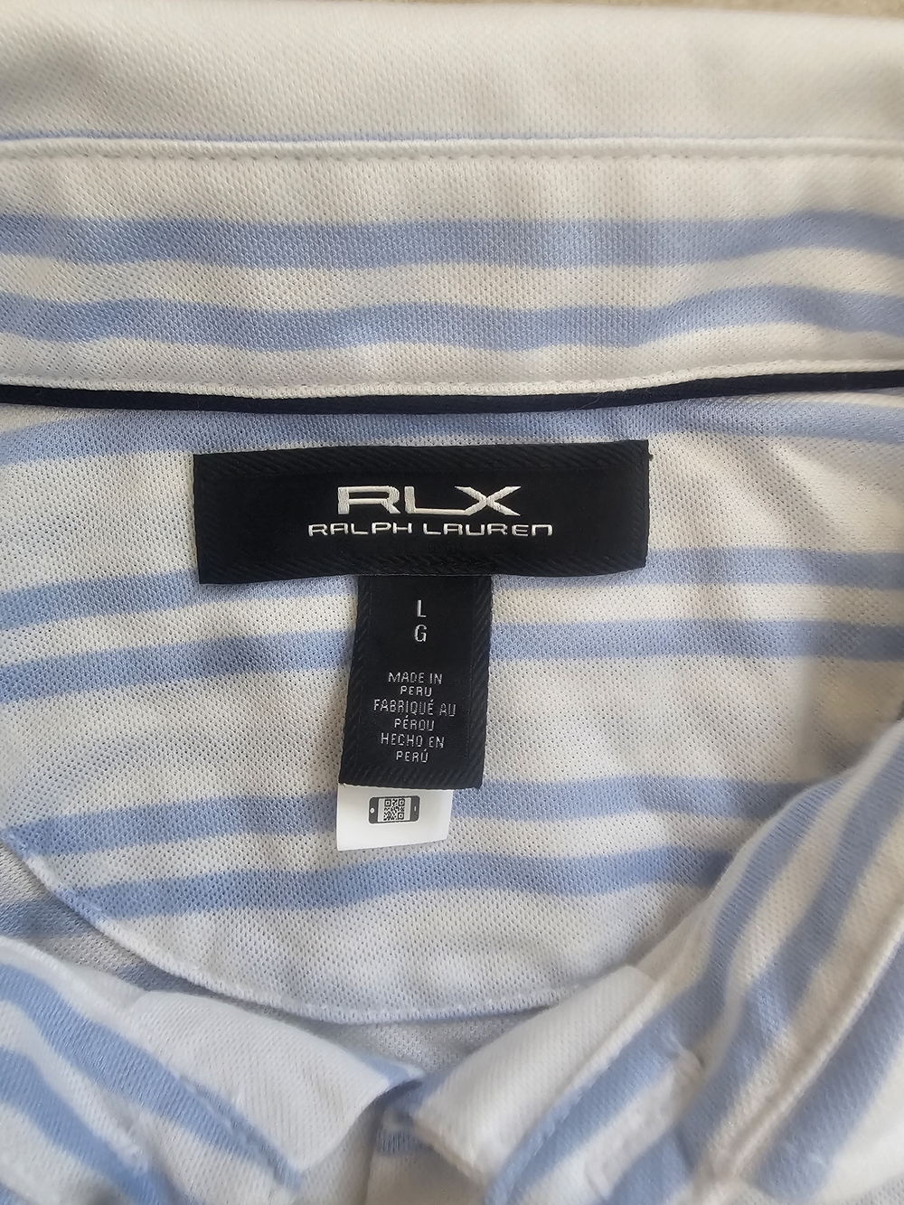Men's Large RLX Ralph Lauren Performance Striped Golf Polo Shirt - Picture 5 of 6